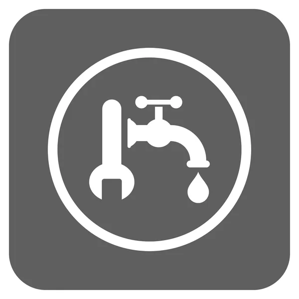 Loodgieter Platte vierkante Vector Icon — Stockvector