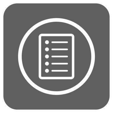 Vektör simge listesi sayfa düz kare