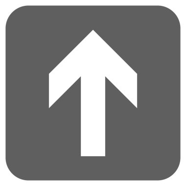 Düz yukarı ok vektör simgesi kare