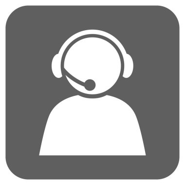 Çağrı Merkezi operatörü düz kare vektör simgesi