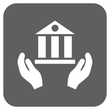 Vektör simge banka hizmet düz kare