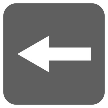 Düz sol ok vektör simgesi kare