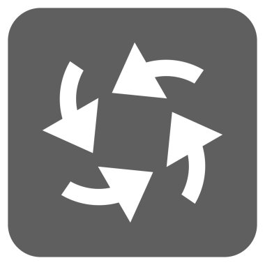 Siklon oklar düz kare vektör simgesi