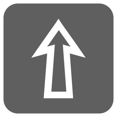 Düz yukarı ok vektör simgesi kare