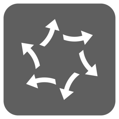 Santrifüj oklar düz kare vektör simgesi