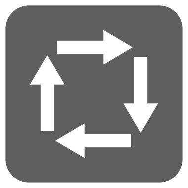 Dolaşım oklar düz kare vektör simgesi