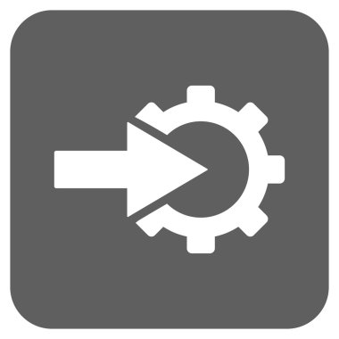 COG Tümleştirme düz kare vektör simgesi