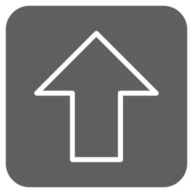 Düz yukarı ok vektör simgesi kare