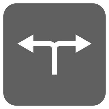 Bifurkasyon oklar sol düz kare vektör simgesi sağ