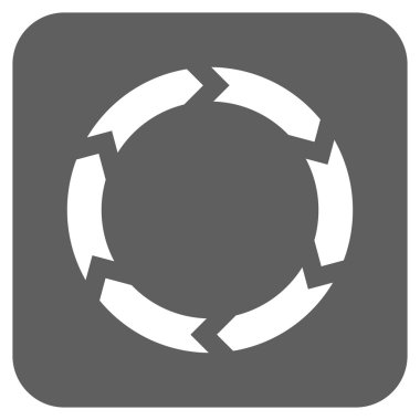 Dolaşım düz kare vektör simgesi