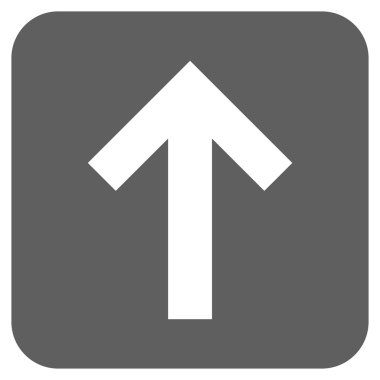 Düz yukarı ok vektör simgesi kare