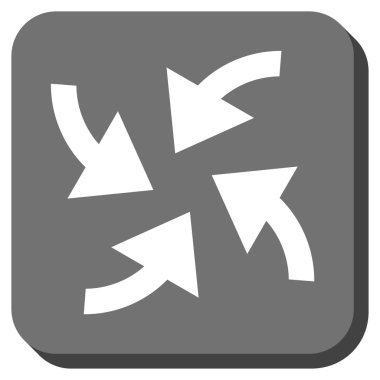 Siklon okları yuvarlak kare vektör simgesi