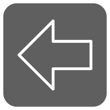 Düz sol ok vektör simgesi kare