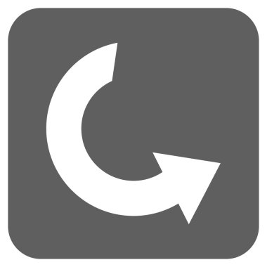 Saatin tersi yönde düz kare vektör simge döndürmek