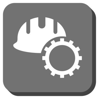 Geliştirme Hardhat yuvarlak kare vektör simgesi