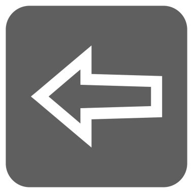 Düz sol ok vektör simgesi kare