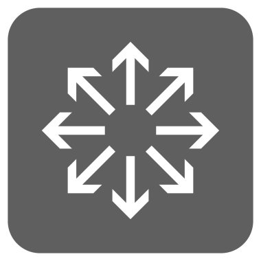 Radyal oklar düz kare vektör simgesi