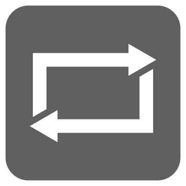 Exchange oklar düz kare vektör simgesi