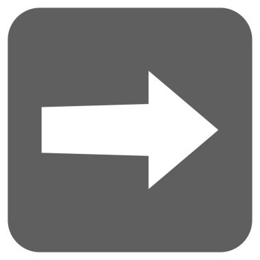 Ok sağ düz vektör simgesi kare