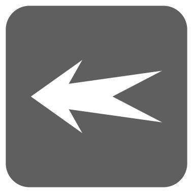 Düz sol ok vektör simgesi kare