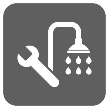 Sıhhi tesisat düz kare vektör simgesi