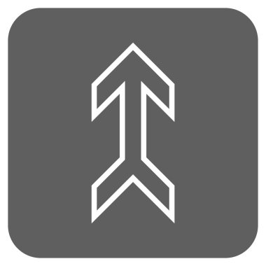 Düz yukarı ok vektör simgesi kare