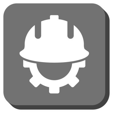 Geliştirme kask yuvarlak kare vektör simgesi