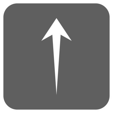 Düz yukarı ok vektör simgesi kare