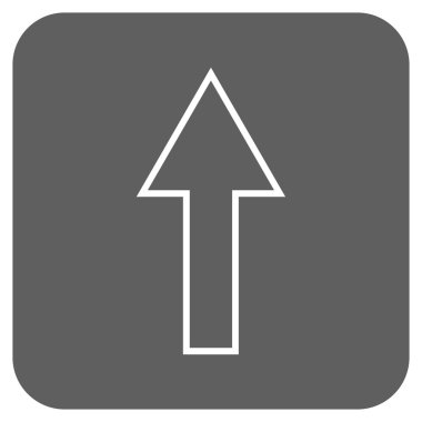 Düz yukarı ok vektör simgesi kare