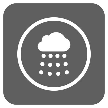 Yağmur bulutu düz kare vektör simgesi