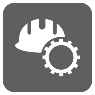 Geliştirme işçisi düz kare vektör simgesi