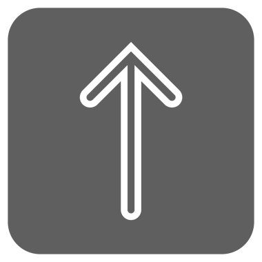 Düz yukarı ok vektör simgesi kare