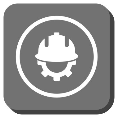 Geliştirme kask yuvarlak kare vektör simgesi