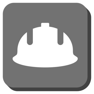 Kare vektör simge inşaat kask yuvarlak