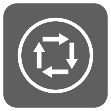 Dolaşım oklar düz kare vektör simgesi