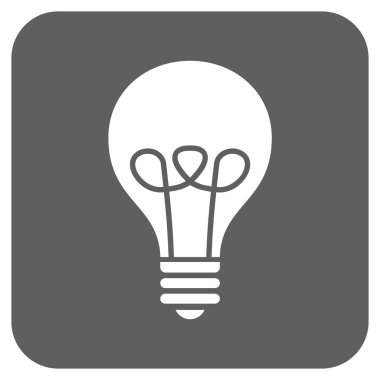 Lamba ampul düz kare vektör simgesi