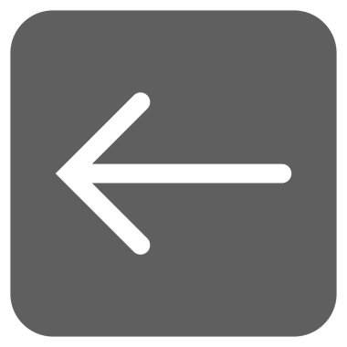 Düz sol ok vektör simgesi kare
