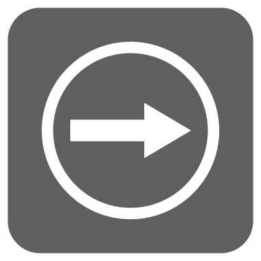 Sağ ok düz kare vektör simgesi yuvarlak