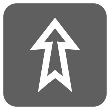 Düz yukarı ok vektör simgesi kare