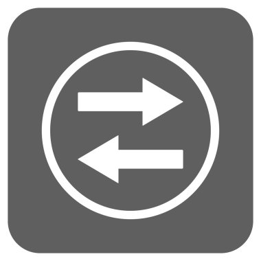 Yatay Çevir oklar düz kare vektör simgesi