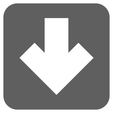 Düz aşağı ok vektör simgesi kare