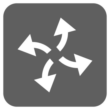 Santrifüj oklar düz kare vektör simgesi