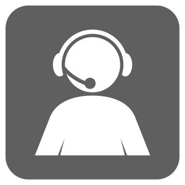 Çağrı Merkezi operatörü düz kare vektör simgesi