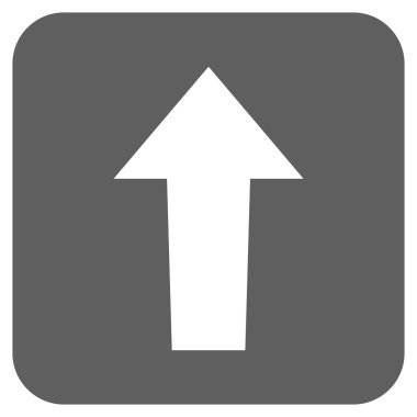 Düz yukarı ok vektör simgesi kare