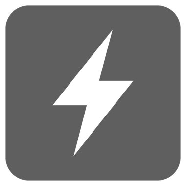 Elektrik Strike düz kare vektör simgesi