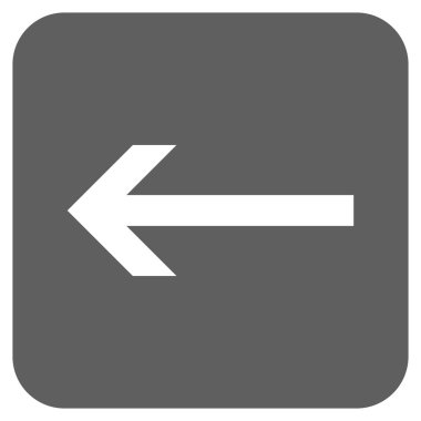 Düz sol ok vektör simgesi kare