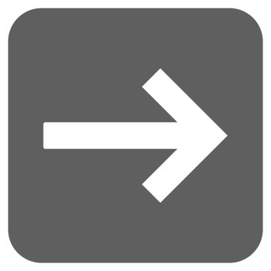 Sağ ok düz kare vektör simgesi