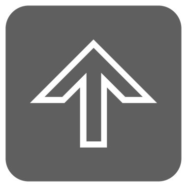 Düz yukarı ok vektör simgesi kare