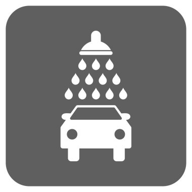 Araba duş düz kare vektör simgesi