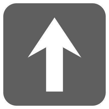 Düz yukarı ok vektör simgesi kare